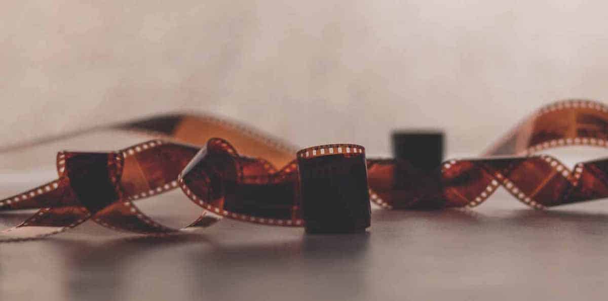 film roll on grey background