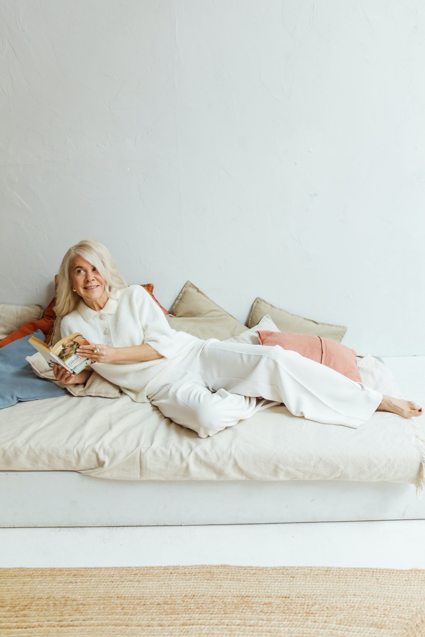 mature women on the sofa